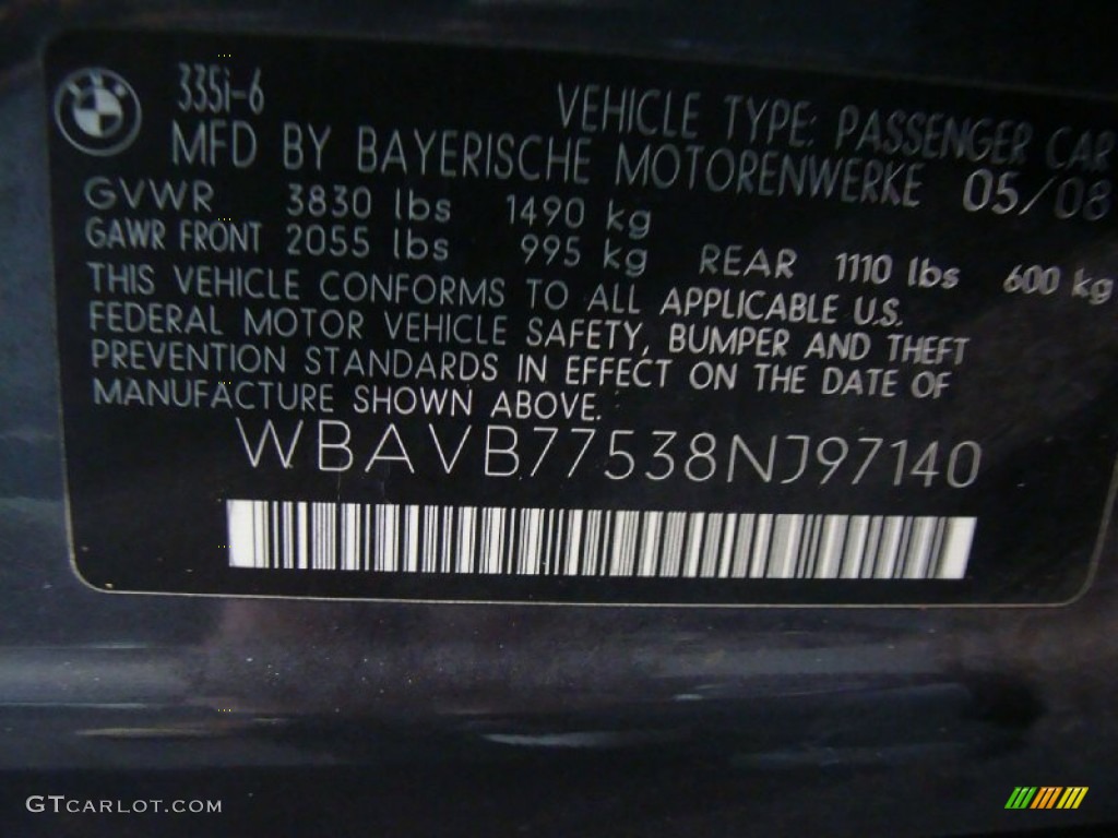 2008 3 Series 335i Sedan - Sparkling Graphite Metallic / Beige photo #17