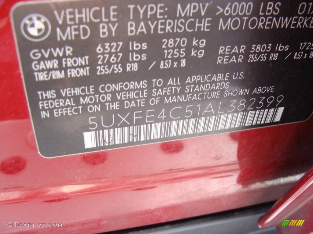 2010 X5 xDrive30i - Vermilion Red Metallic / Black photo #18