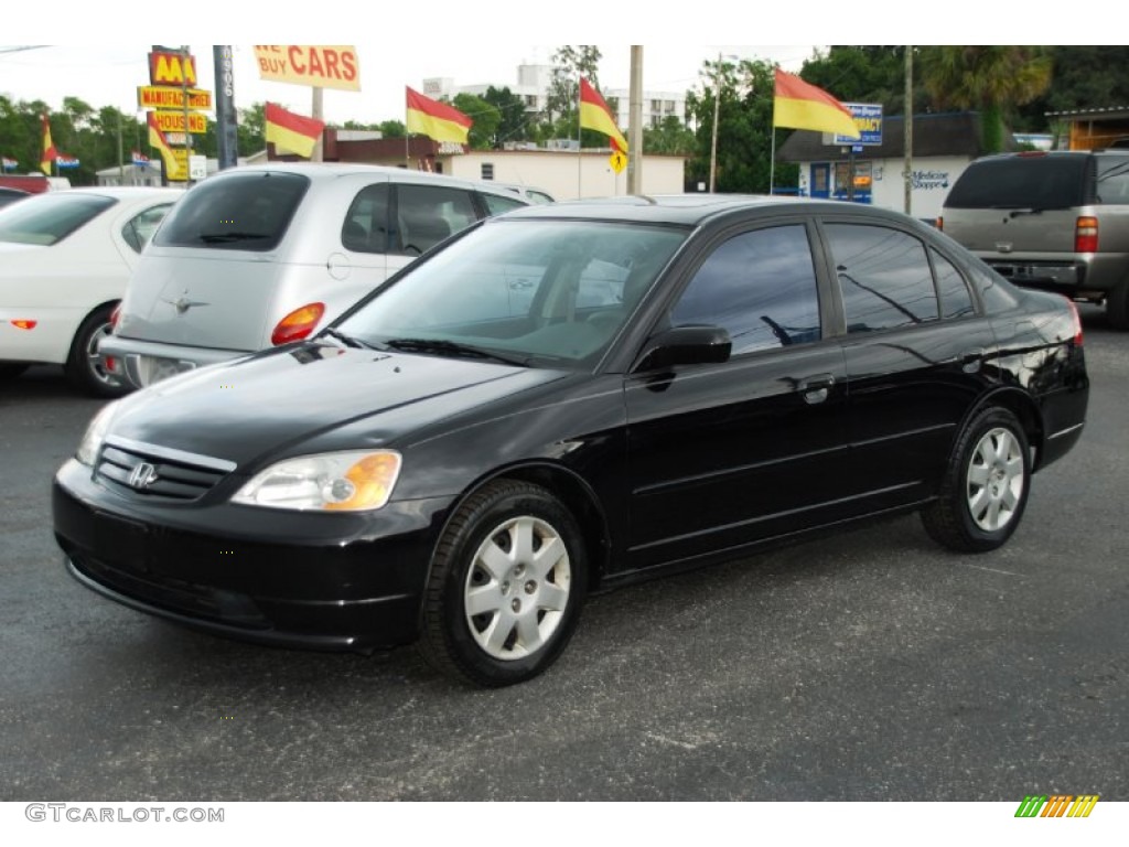 2001 Civic EX Sedan - Nighthawk Black Pearl / Gray photo #1