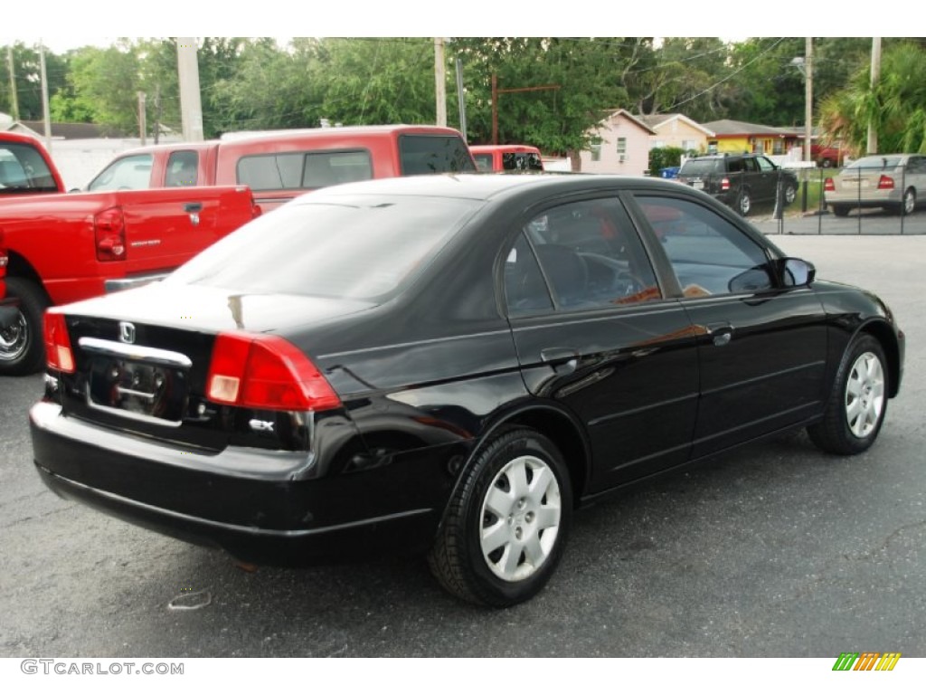 2001 Civic EX Sedan - Nighthawk Black Pearl / Gray photo #4