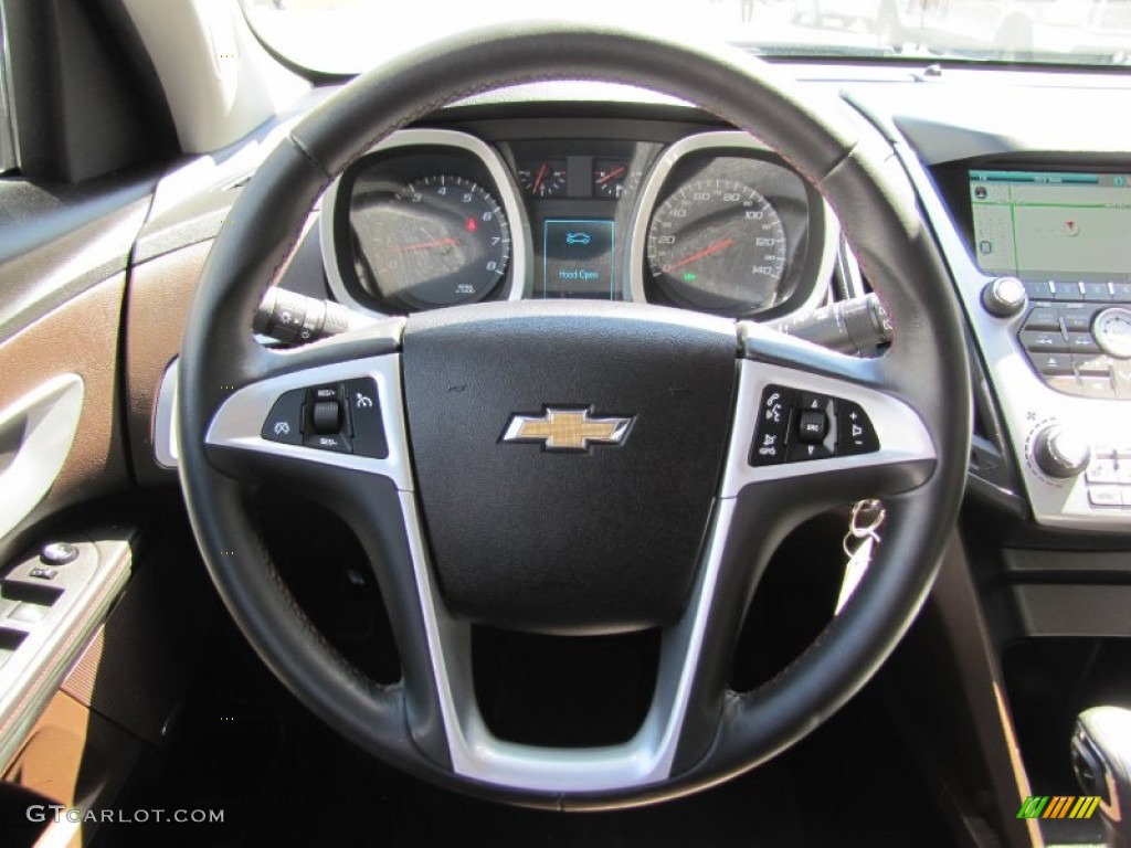 2010 Chevrolet Equinox LTZ AWD Jet Black/Brownstone Steering Wheel Photo #52580669