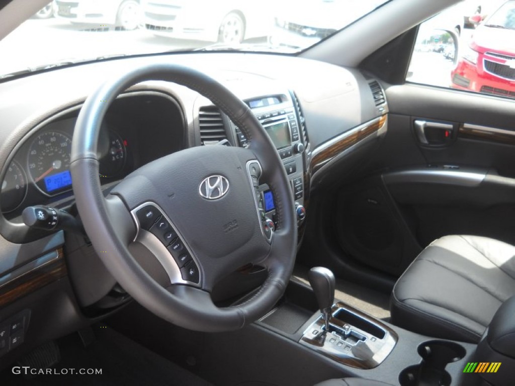 2011 Hyundai Santa Fe Limited AWD Cocoa Black Steering Wheel Photo #52583609