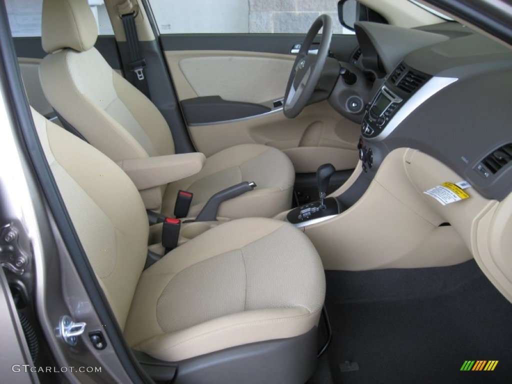 Beige Interior 2012 Hyundai Accent GLS 4 Door Photo #52583822