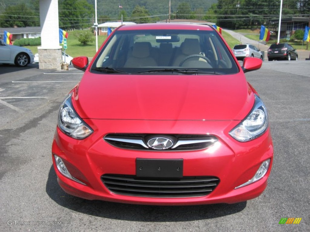 Boston Red 2012 Hyundai Accent GLS 4 Door Exterior Photo #52584404