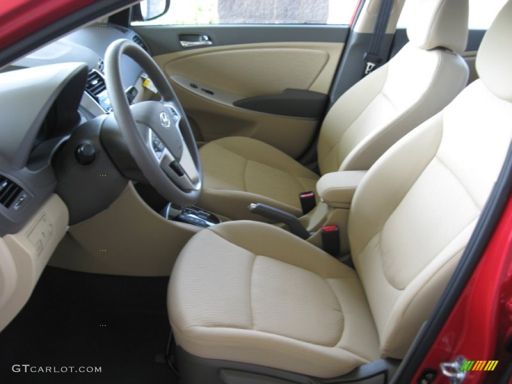 Beige Interior 2012 Hyundai Accent GLS 4 Door Photo #52584551