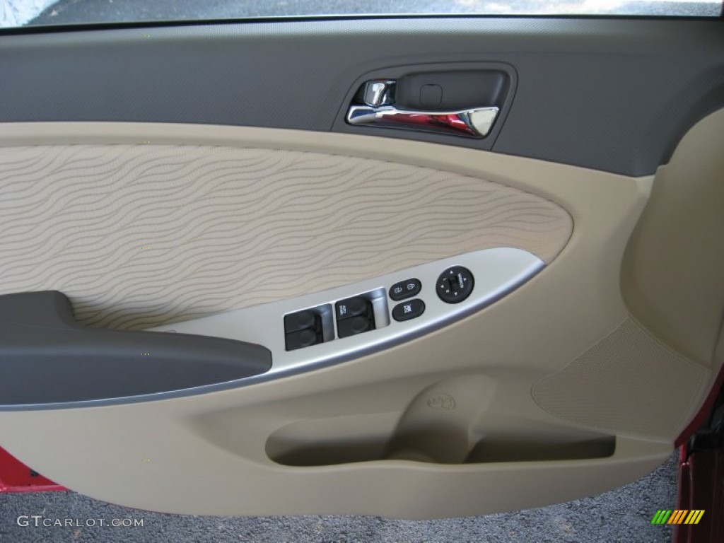 2012 Hyundai Accent GLS 4 Door Beige Door Panel Photo #52584572
