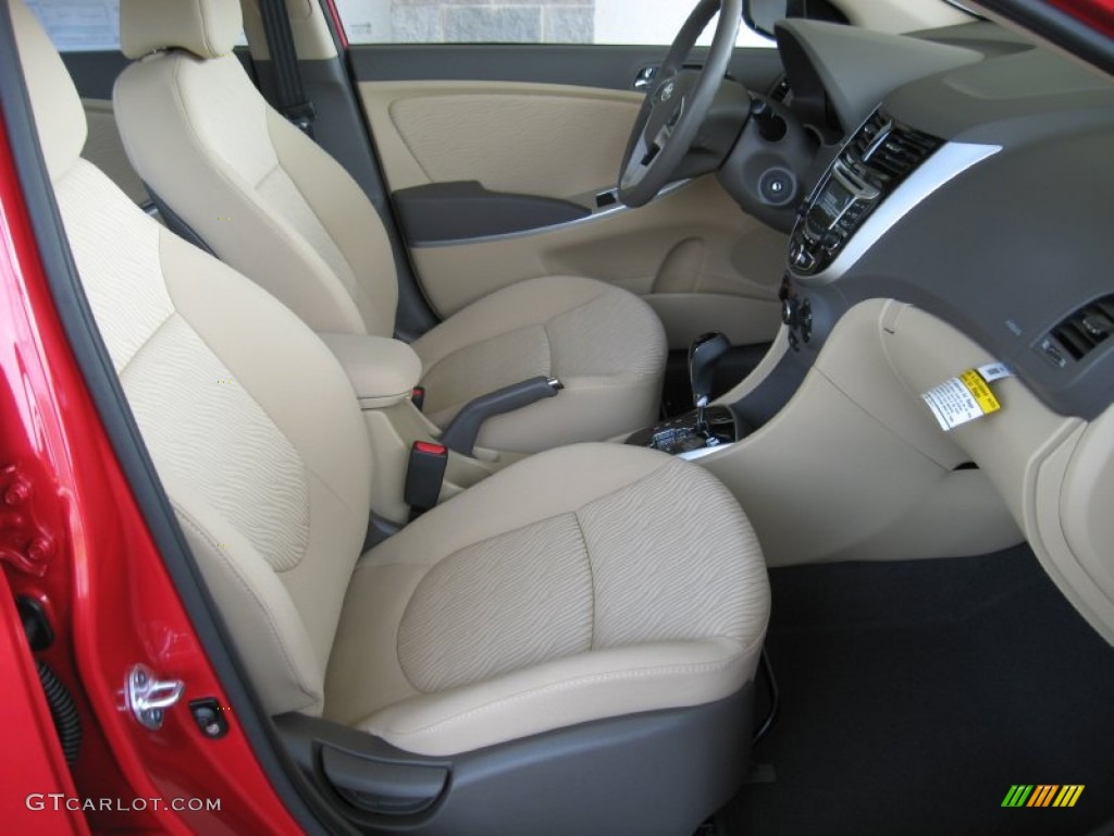 Beige Interior 2012 Hyundai Accent GLS 4 Door Photo #52584629