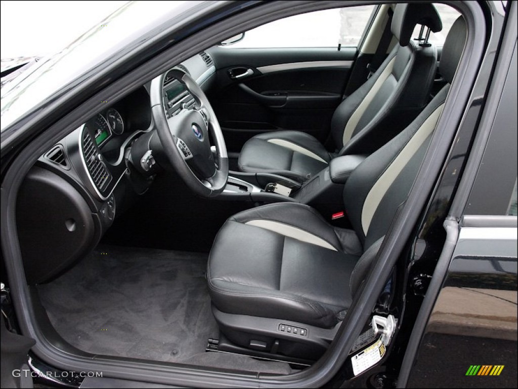 Black/Parchment Interior 2008 Saab 9-3 Aero Sport Sedan Photo #52585679