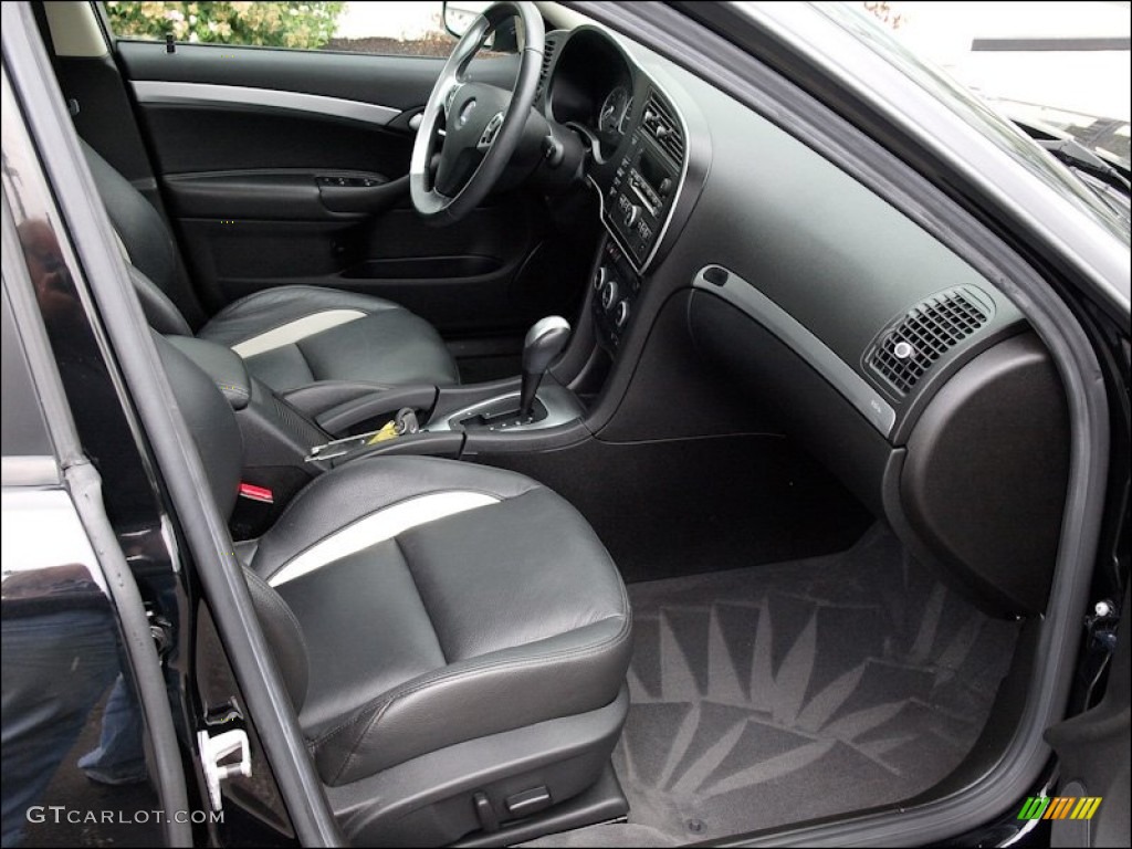 Black/Parchment Interior 2008 Saab 9-3 Aero Sport Sedan Photo #52585832