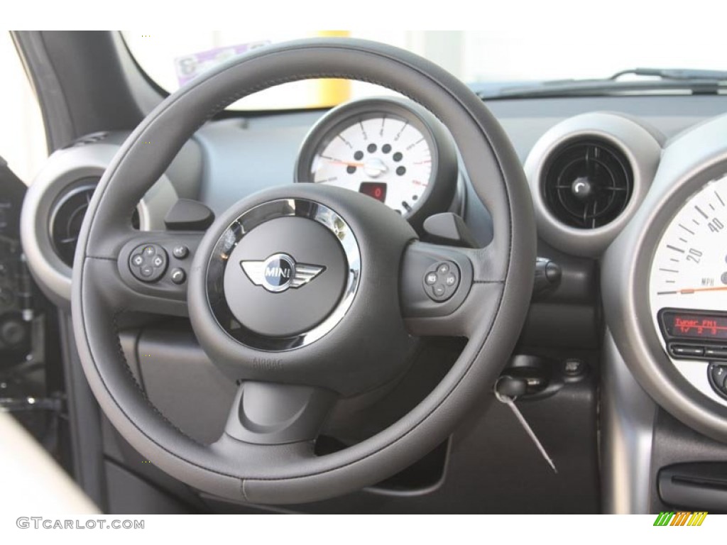 2011 Mini Cooper S Countryman All4 AWD Gravity Polar Beige Leather Steering Wheel Photo #52586306