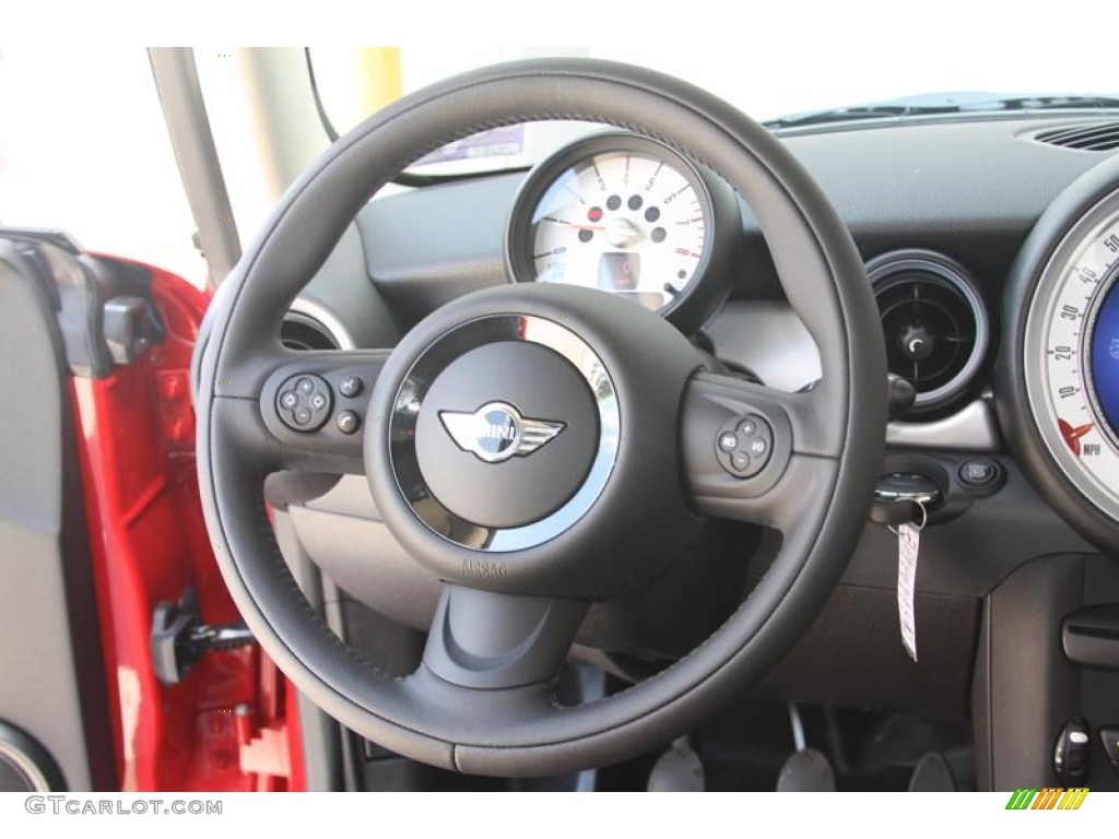2012 Mini Cooper Hardtop Carbon Black Steering Wheel Photo #52587128