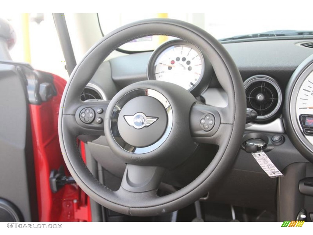 2012 Mini Cooper Hardtop Carbon Black Steering Wheel Photo #52587500
