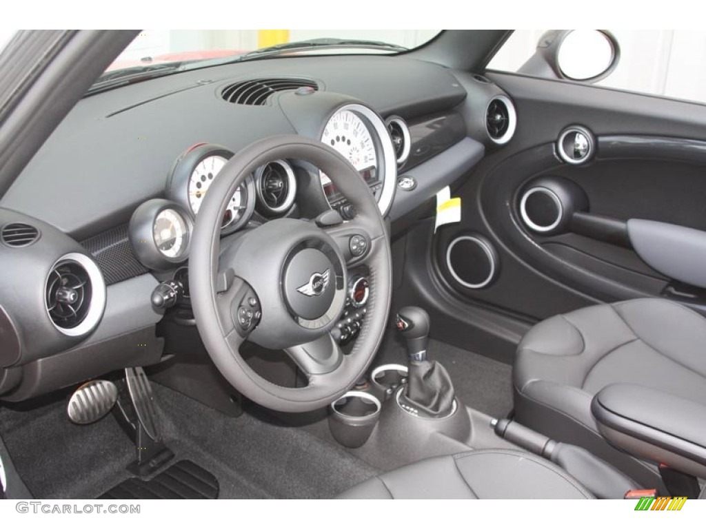 Carbon Black Interior 2012 Mini Cooper S Convertible Photo #52587695