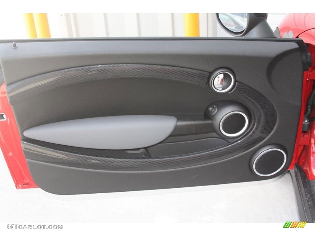 2012 Mini Cooper S Convertible Carbon Black Door Panel Photo #52587737