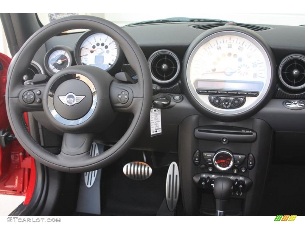 2012 Mini Cooper S Convertible Carbon Black Dashboard Photo #52587893