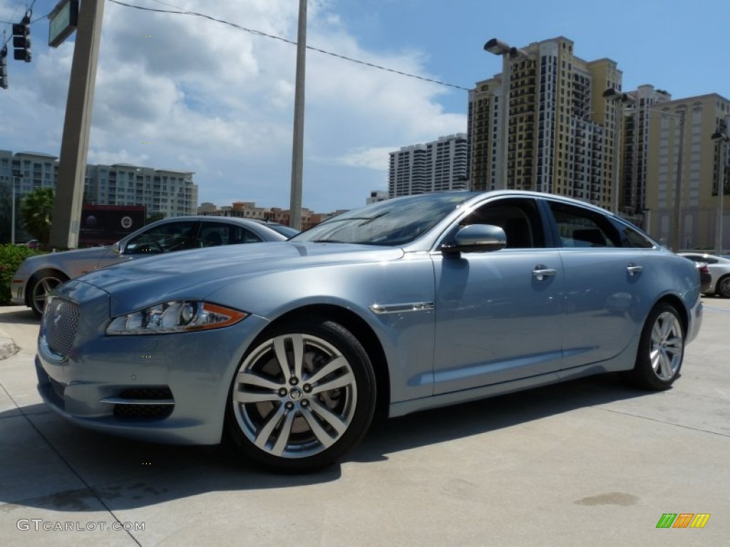 2011 XJ XJL - Frost Blue Metallic / Jet Black/Ivory photo #1