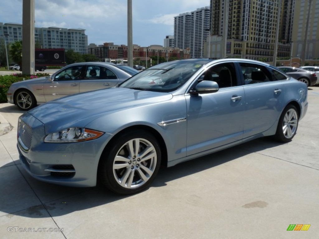 2011 XJ XJL - Frost Blue Metallic / Jet Black/Ivory photo #3