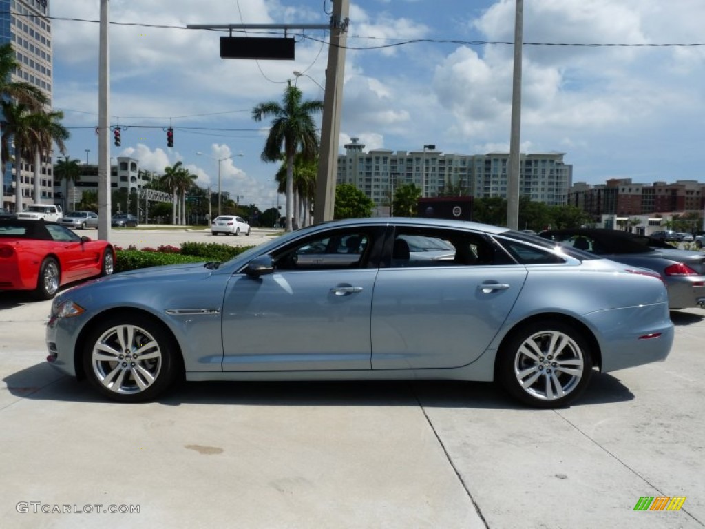 2011 XJ XJL - Frost Blue Metallic / Jet Black/Ivory photo #4