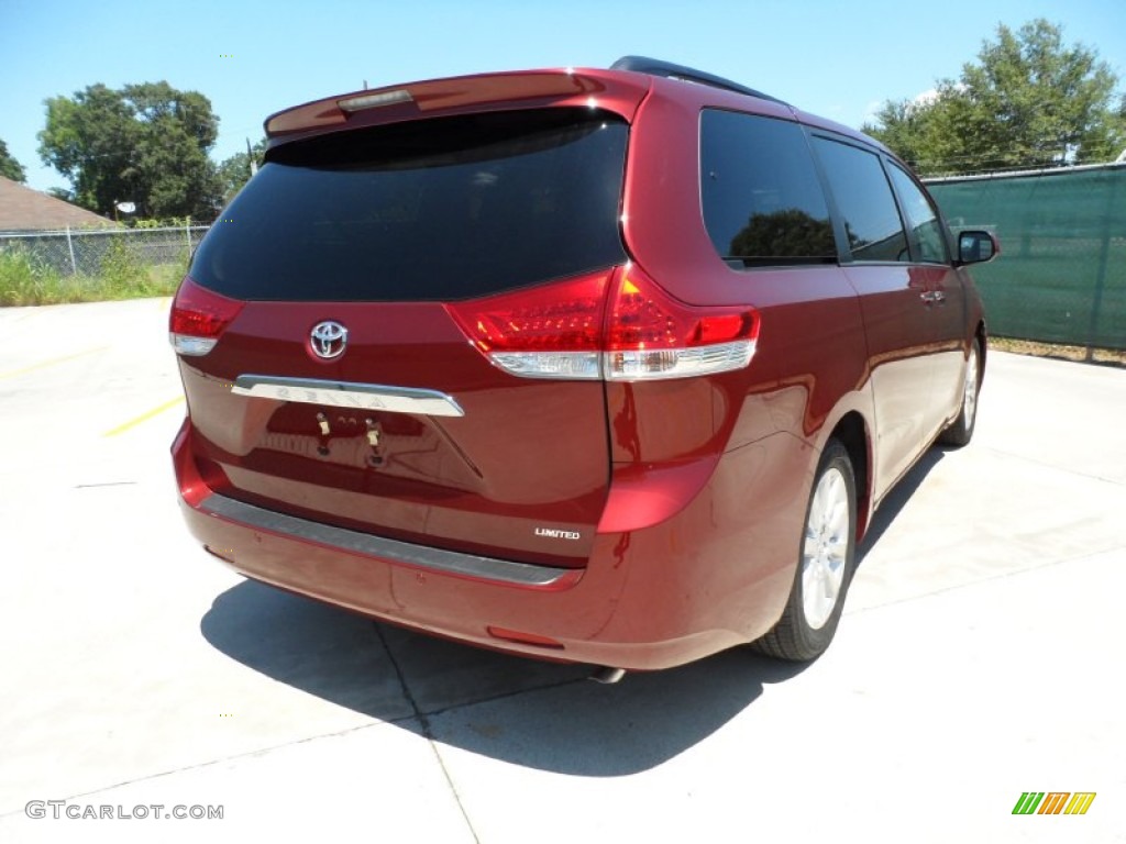 2011 Sienna Limited - Salsa Red Pearl / Bisque photo #3