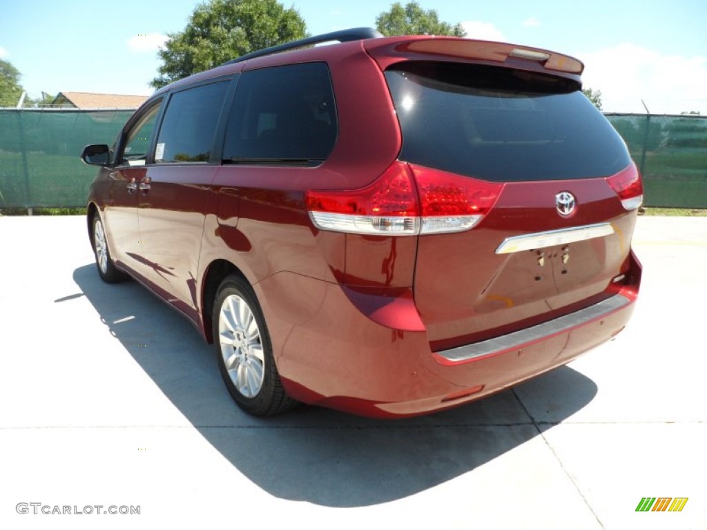 2011 Sienna Limited - Salsa Red Pearl / Bisque photo #5