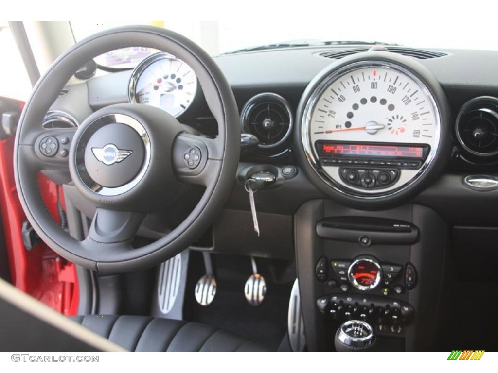 2012 Mini Cooper S Hardtop Carbon Black Lounge Leather Dashboard Photo #52588265