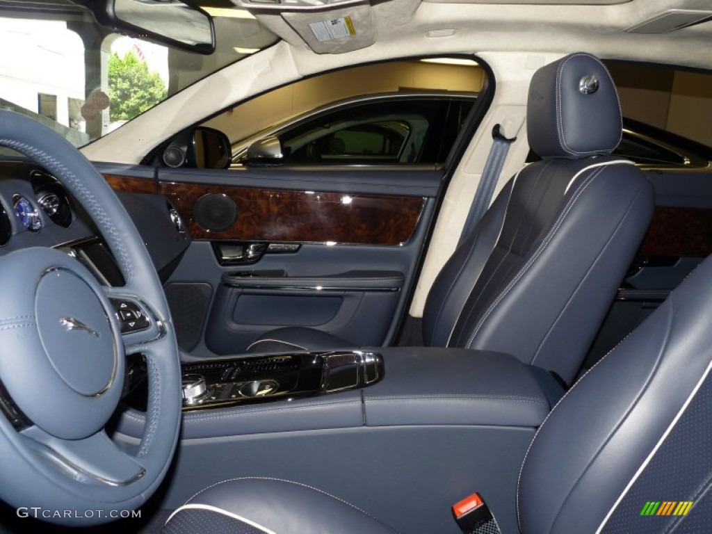 2011 XJ XJL - Frost Blue Metallic / Jet Black/Ivory photo #14