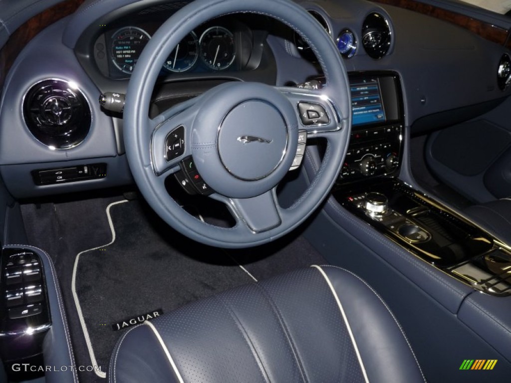 2011 XJ XJL - Frost Blue Metallic / Jet Black/Ivory photo #24