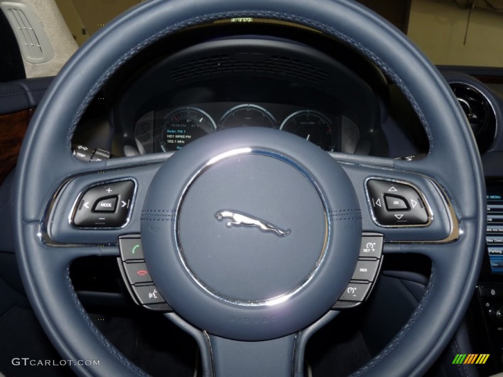 2011 XJ XJL - Frost Blue Metallic / Jet Black/Ivory photo #28