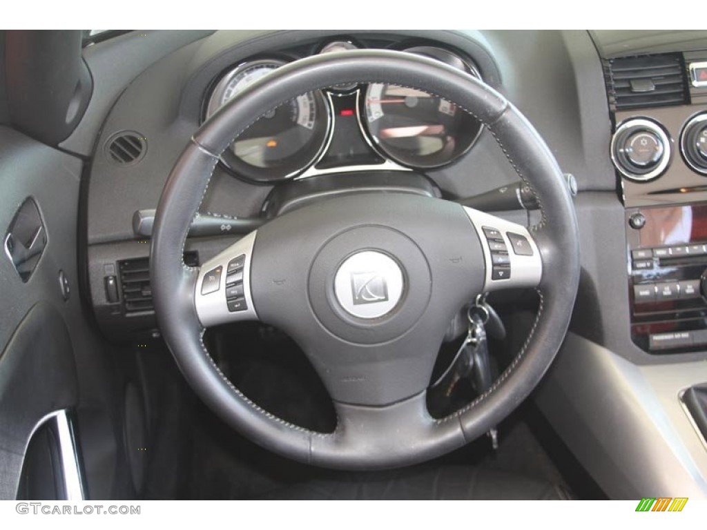 2008 Saturn Sky Red Line Roadster Black Steering Wheel Photo #52588724