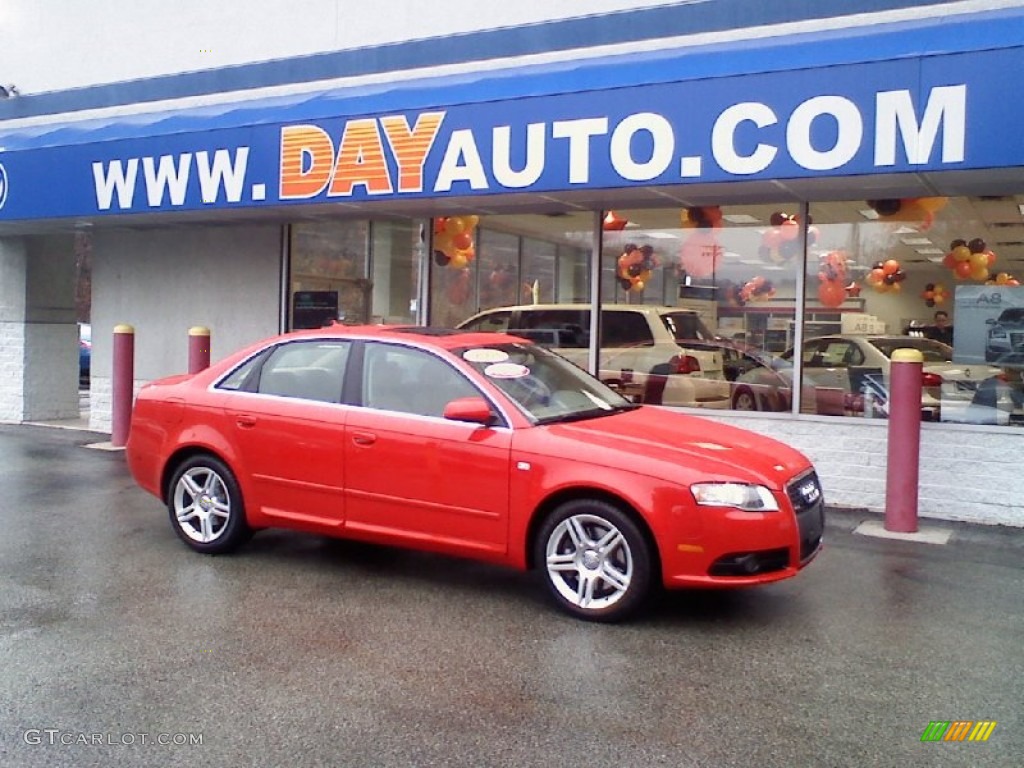 2008 A4 2.0T quattro S-Line Sedan - Brilliant Red / Black photo #1