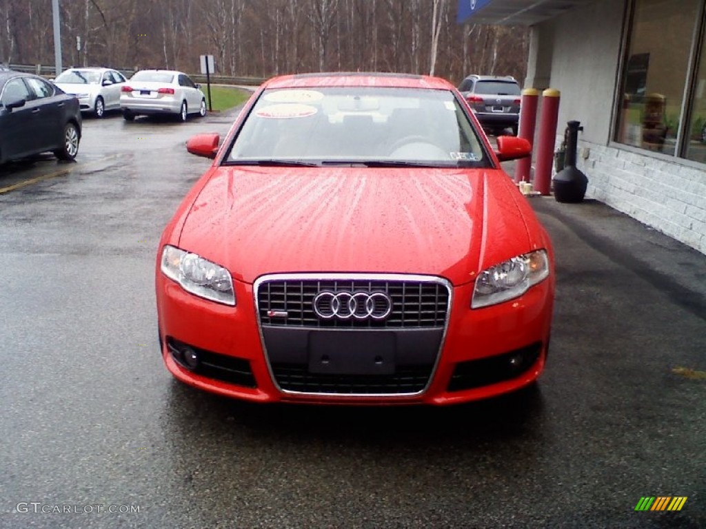 2008 A4 2.0T quattro S-Line Sedan - Brilliant Red / Black photo #3