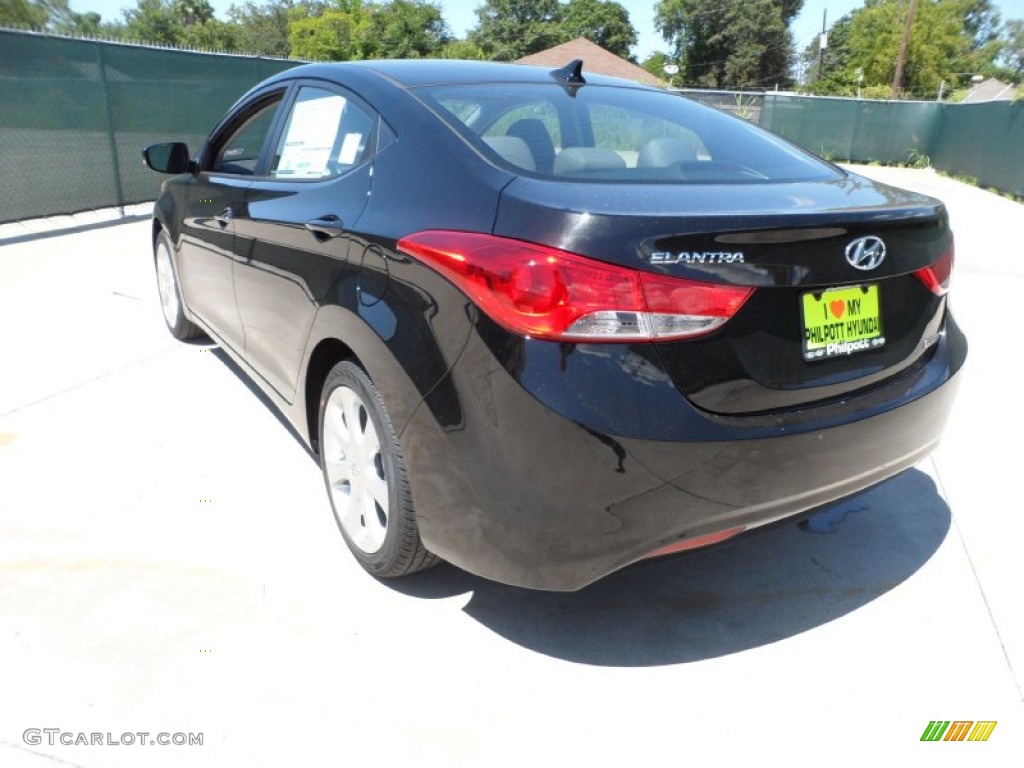 2012 Elantra Limited - Midnight Black / Gray photo #5