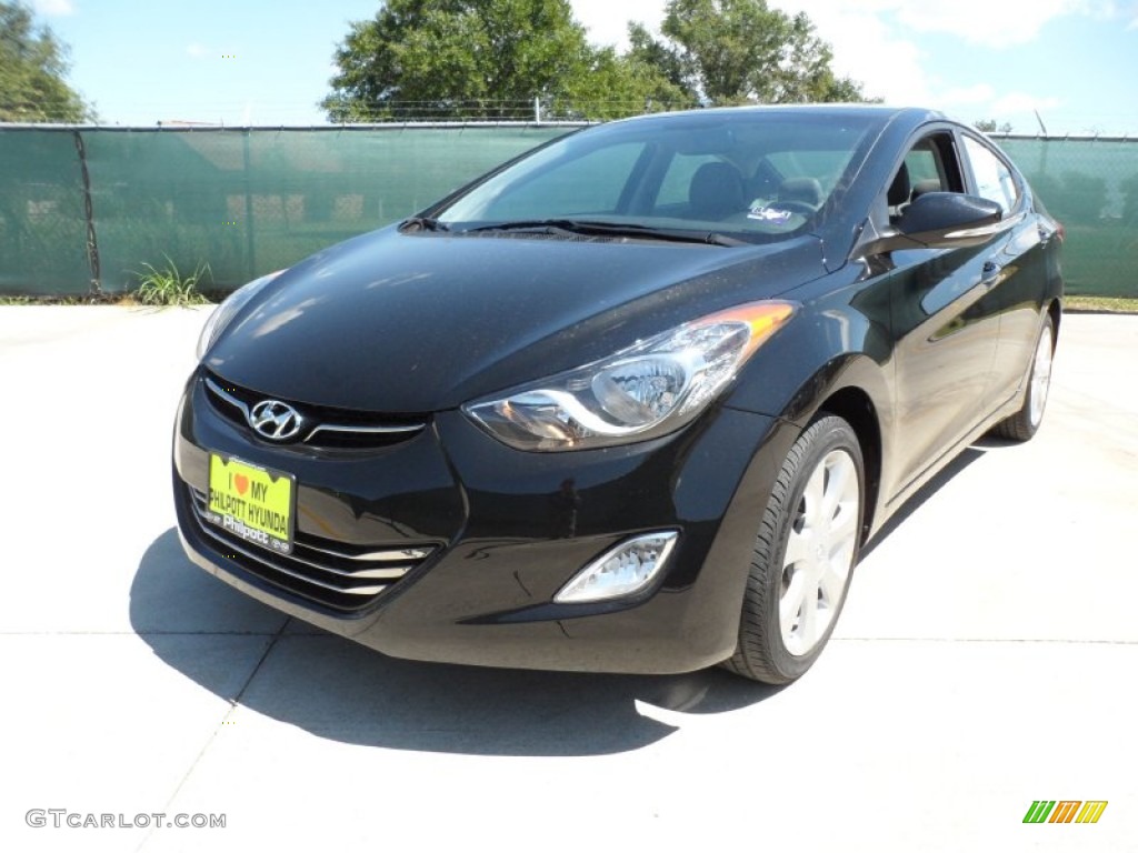 2012 Elantra Limited - Midnight Black / Gray photo #7