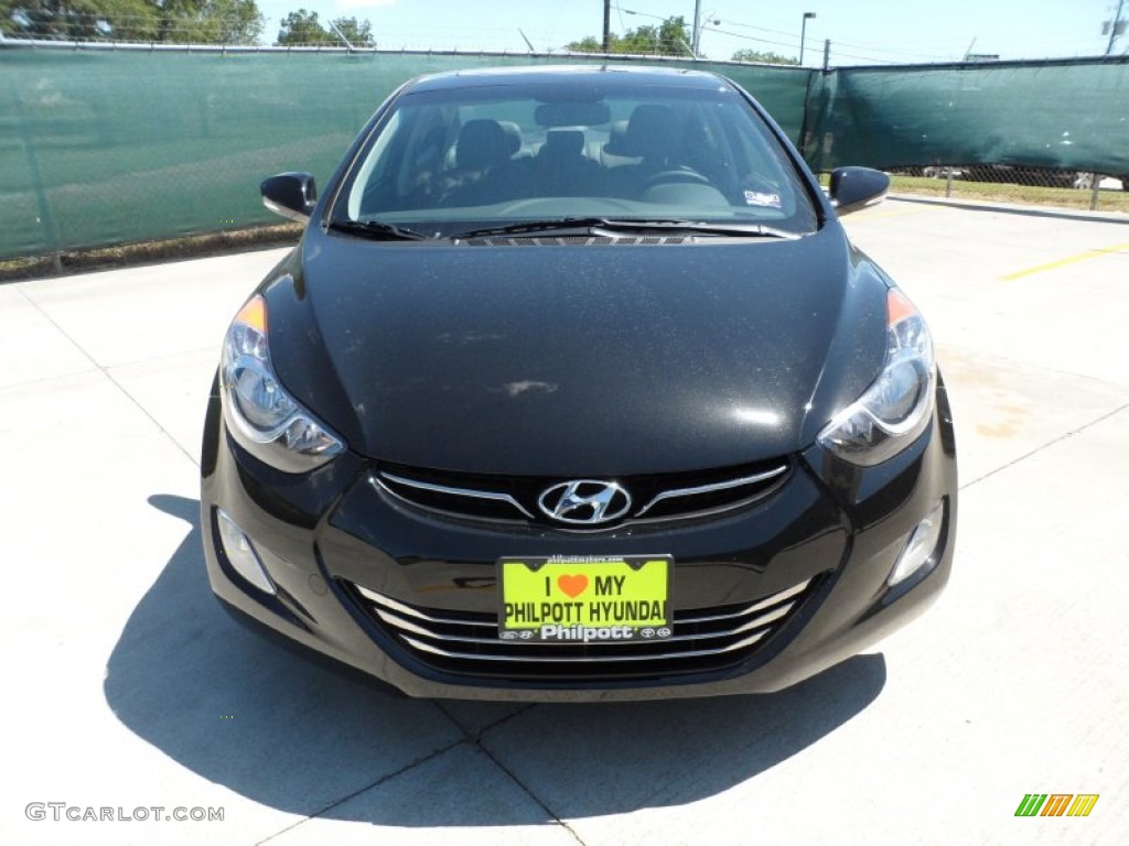 2012 Elantra Limited - Midnight Black / Gray photo #8