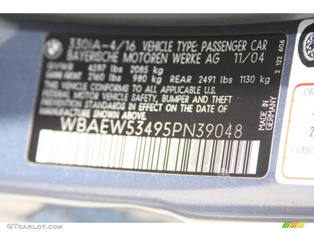 2005 3 Series 330xi Sedan - Steel Blue Metallic / Grey photo #7