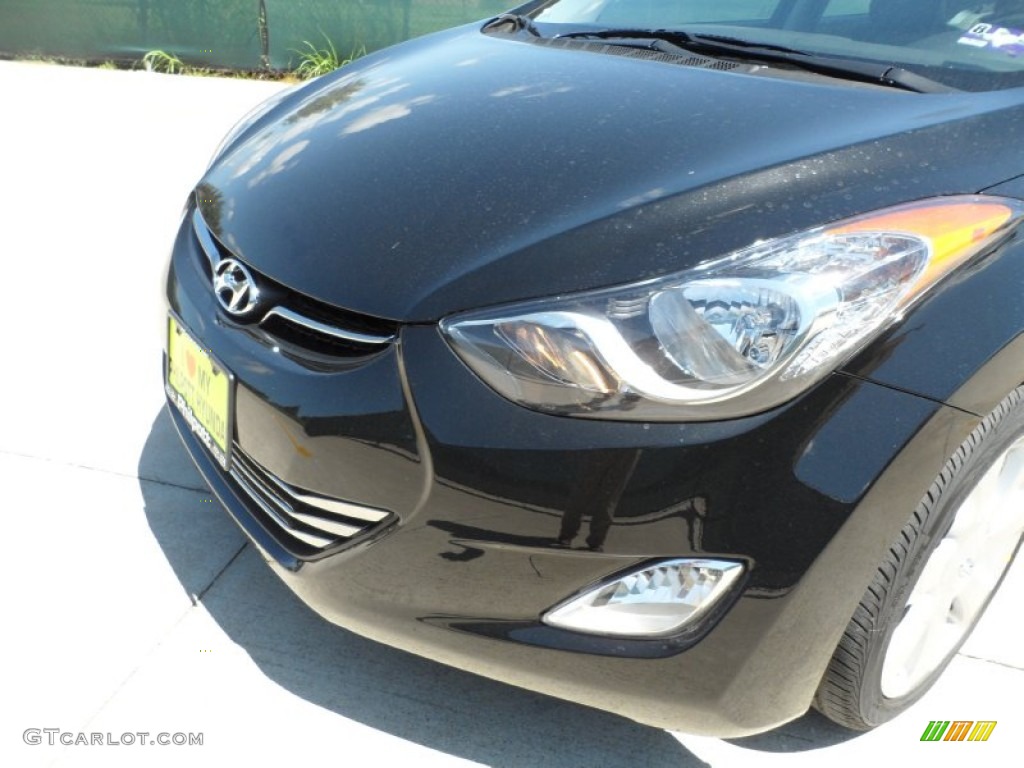 2012 Elantra Limited - Midnight Black / Gray photo #12