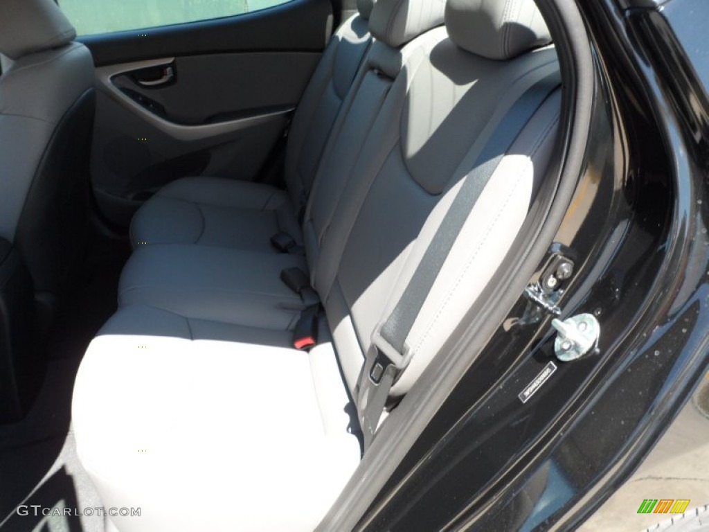 2012 Elantra Limited - Midnight Black / Gray photo #25