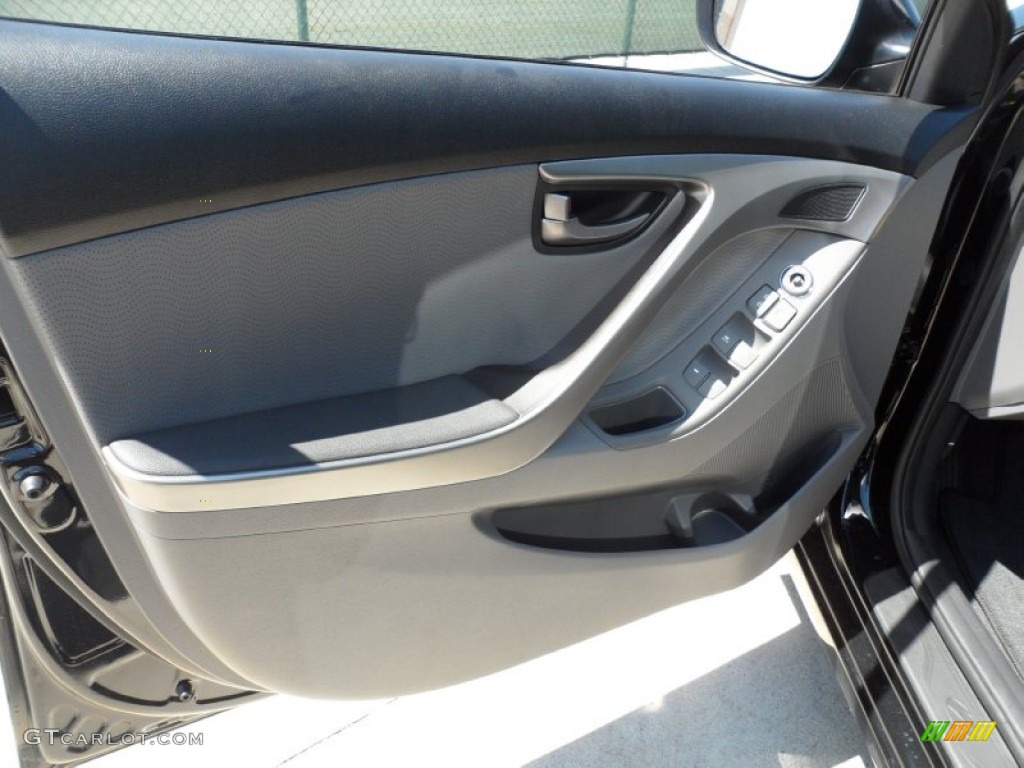2012 Elantra Limited - Midnight Black / Gray photo #26
