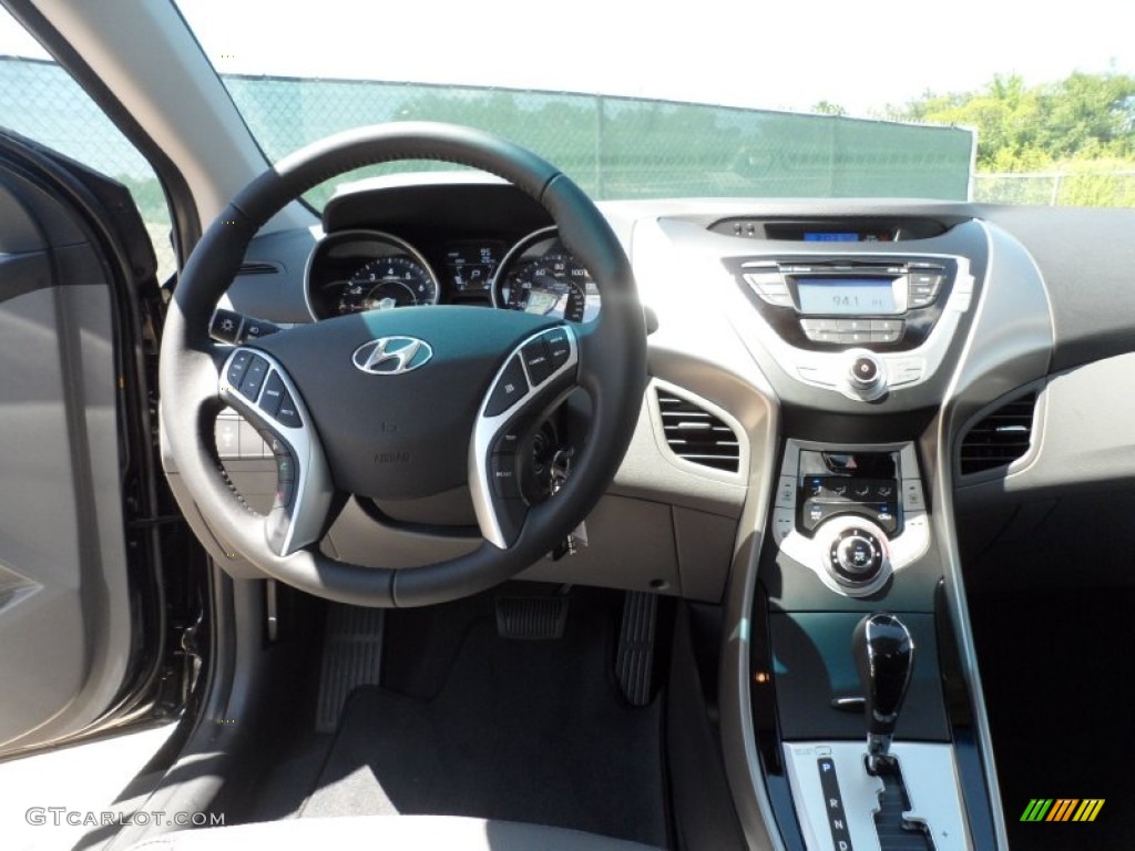 2012 Elantra Limited - Midnight Black / Gray photo #31