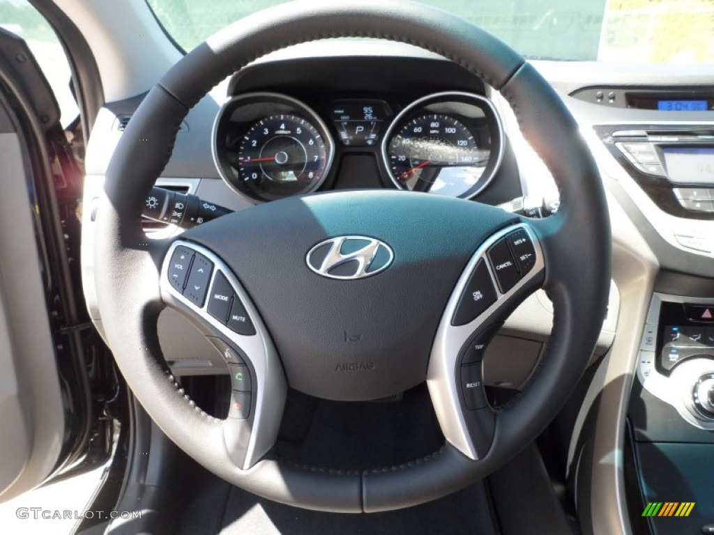 2012 Hyundai Elantra Limited Gray Steering Wheel Photo #52589990