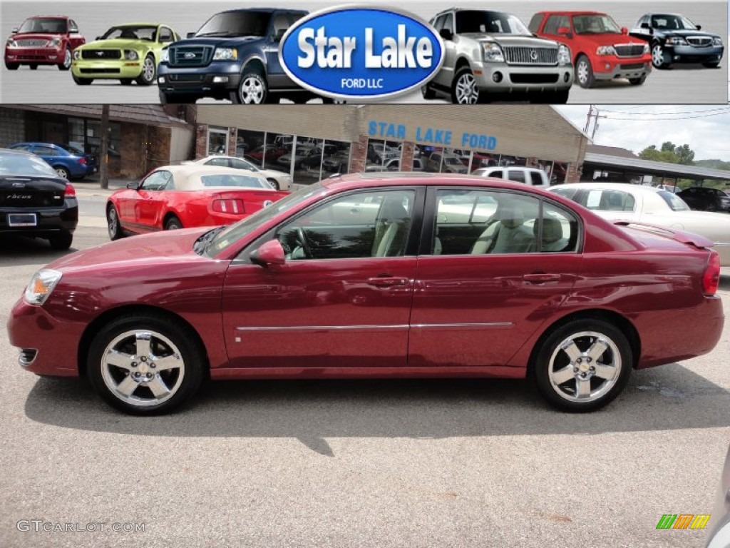 2007 Malibu LTZ Sedan - Sport Red Metallic / Titanium Gray photo #4