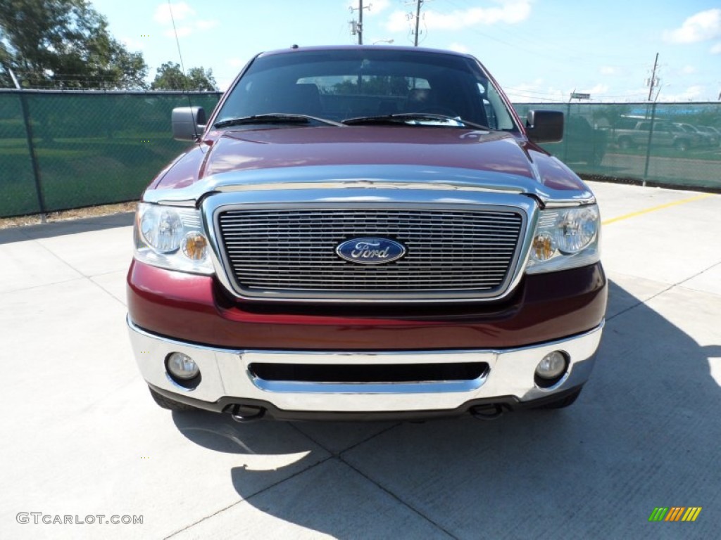 2006 F150 Lariat SuperCrew 4x4 - Dark Toreador Red Metallic / Black photo #8