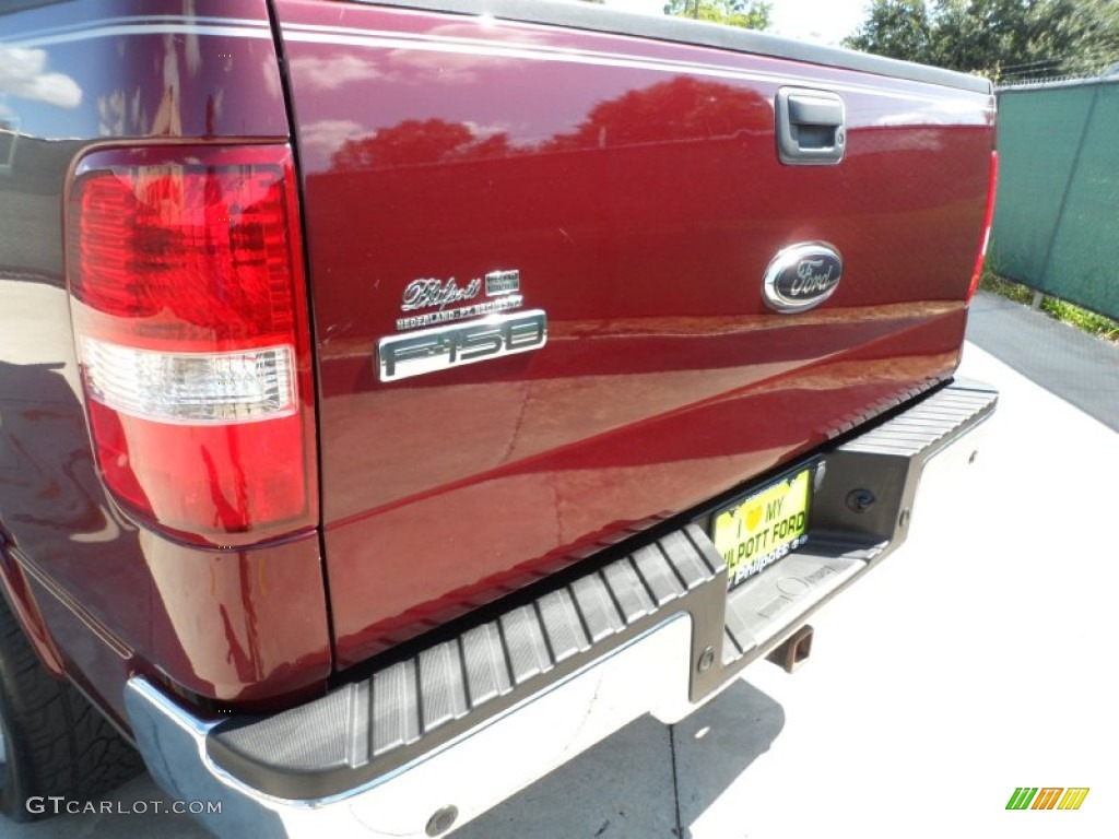 2006 F150 Lariat SuperCrew 4x4 - Dark Toreador Red Metallic / Black photo #25