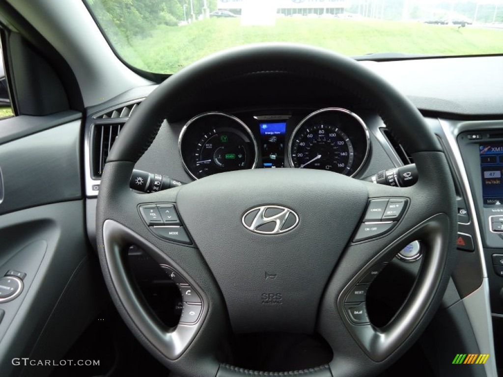 2011 Hyundai Sonata Hybrid Gray Steering Wheel Photo #52597484