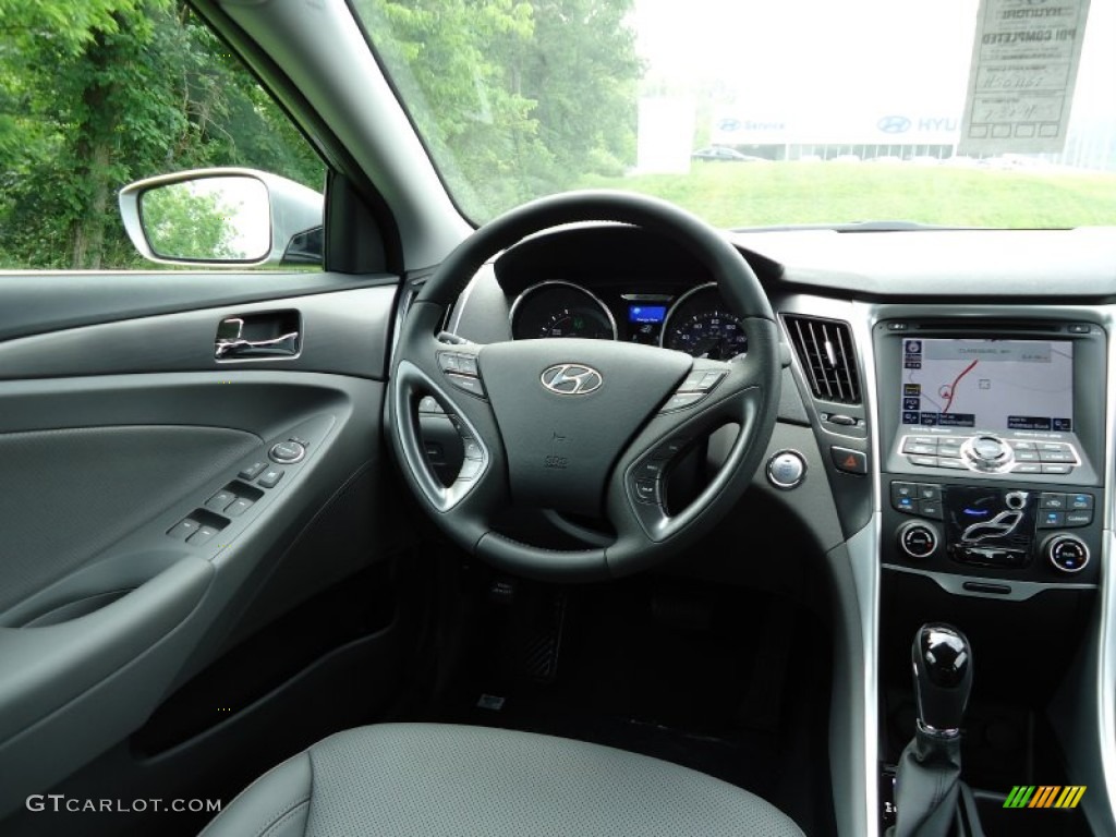 2011 Hyundai Sonata Hybrid Gray Dashboard Photo #52597511