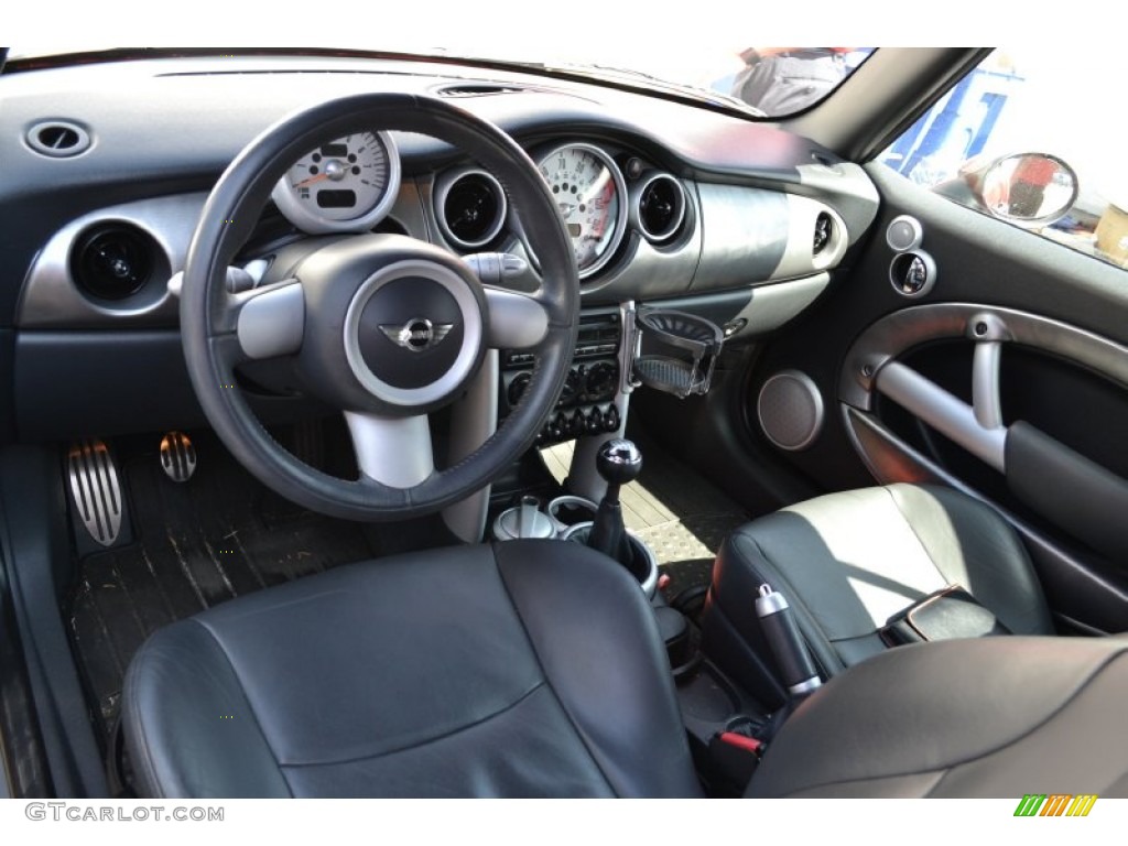 Panther Black Interior 2005 Mini Cooper S Convertible Photo #52600757