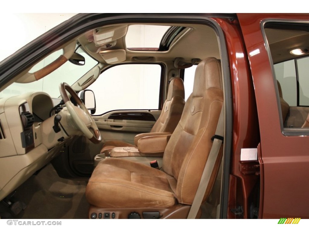 Castano Brown Leather Interior 2005 Ford F250 Super Duty