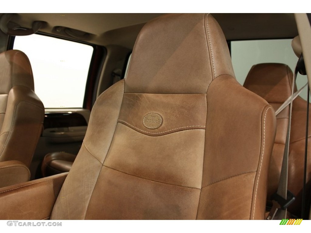 Castano Brown Leather Interior 2005 Ford F250 Super Duty King Ranch FX4 Crew Cab 4x4 Photo #52601555