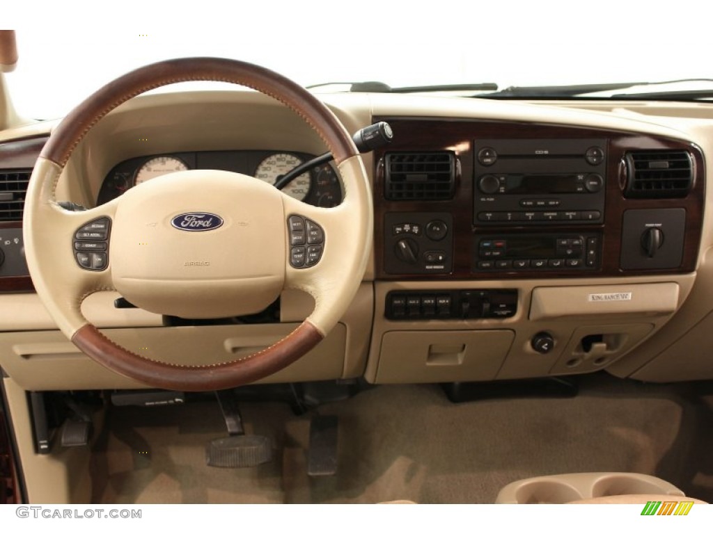 2005 Ford F250 Super Duty King Ranch FX4 Crew Cab 4x4 Castano Brown Leather Dashboard Photo #52601747