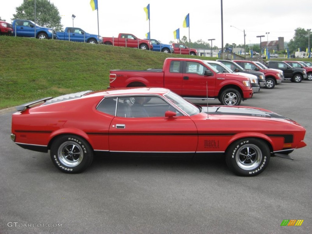 Bright Red 1971 Ford Mustang Mach 1 Exterior Photo #52605749